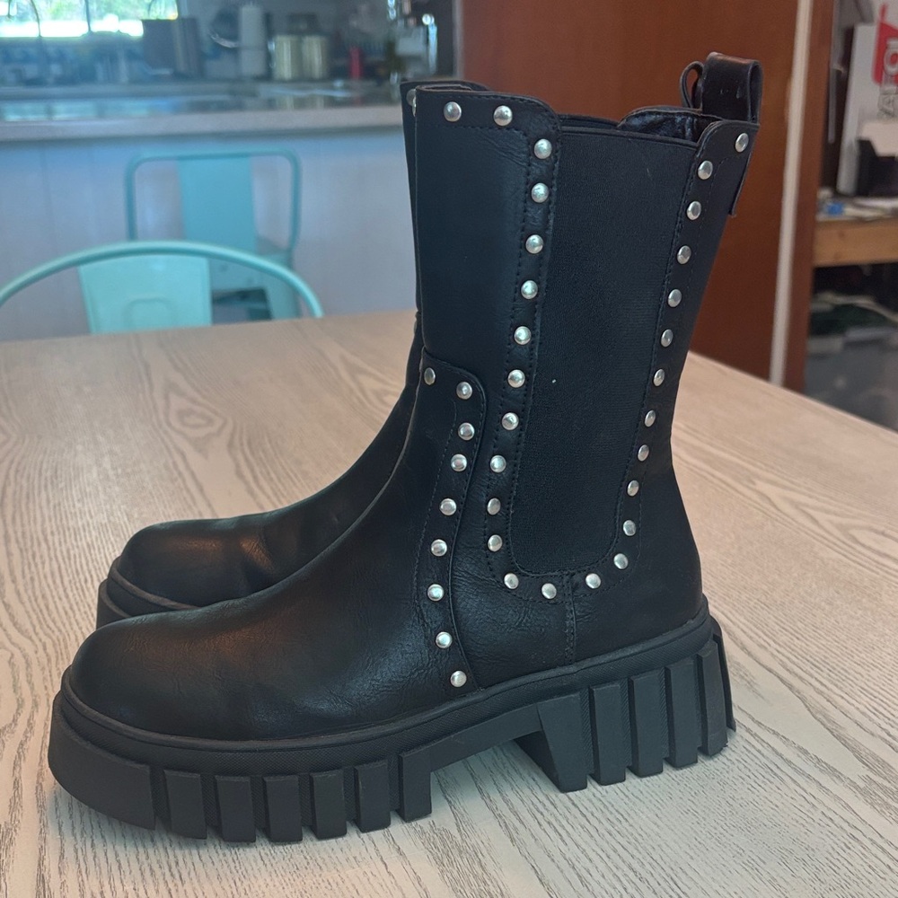 MIA Black Studded Combat Boots